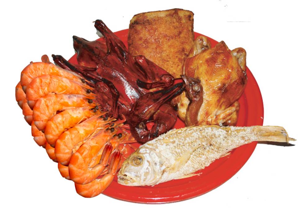 Ngor Seng五牲- 老虎虾（ 烧鸭+烧鸡+烧⾁ 500g+鱼+⽼虾 1kg )